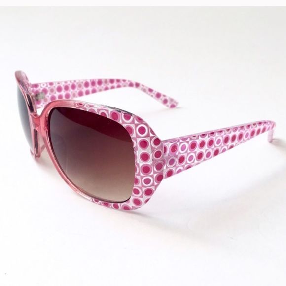 Mod Tile Print Pink Acrylic Fashion Sunnies, NWT - Picture 3 of 4